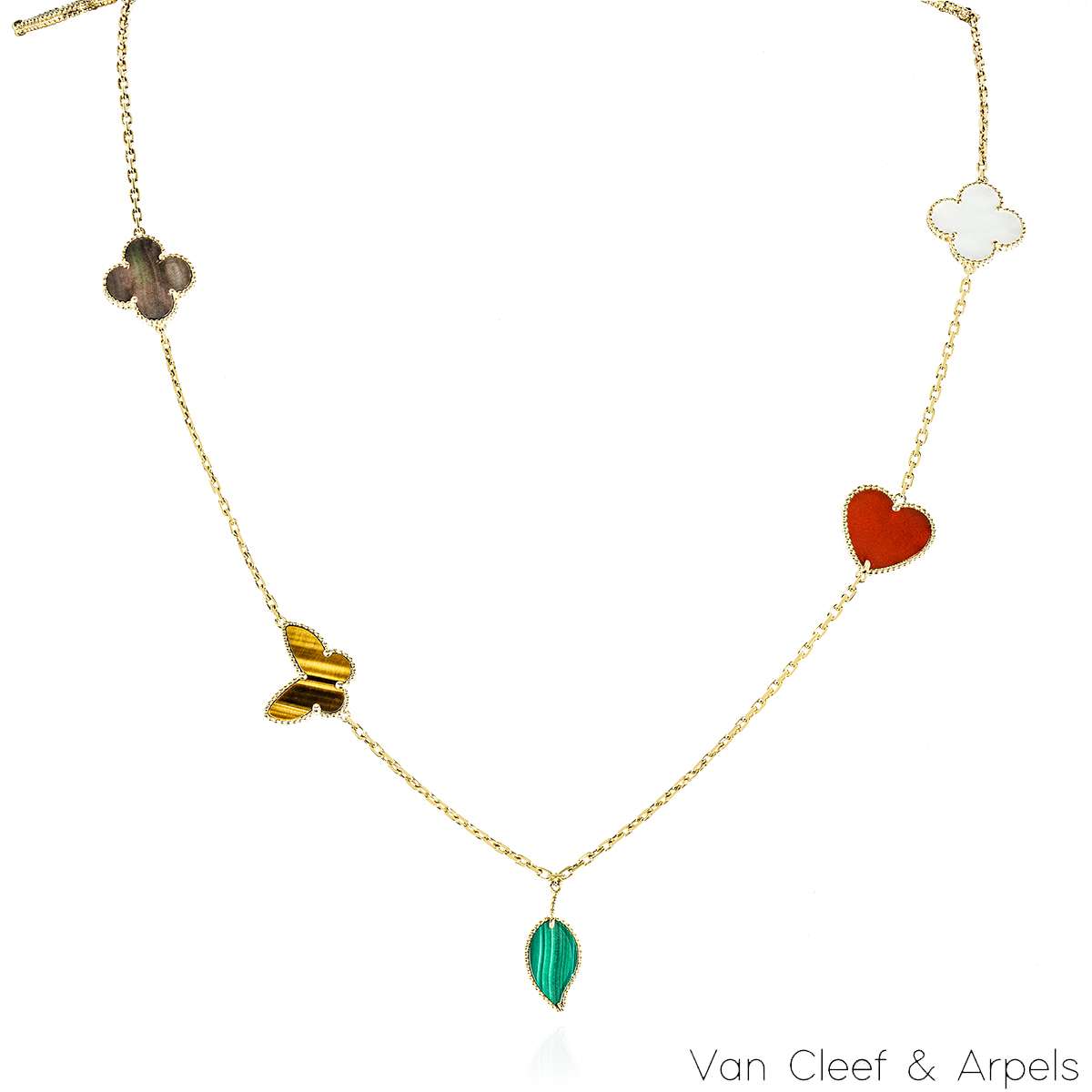 Van Cleef & Arpels Yellow Gold Lucky Alhambra 12 Motif Long Necklace VCARD80100